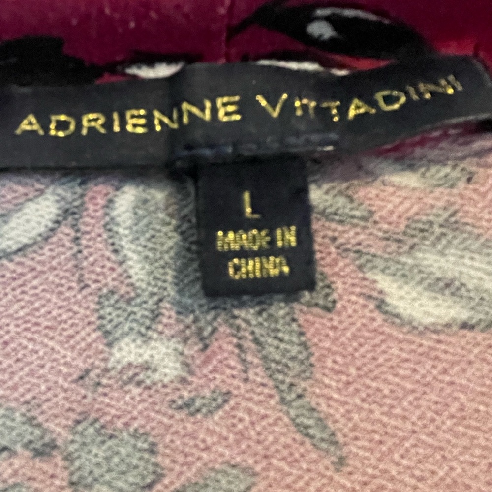 Adrienne Vittadini Floral 3/4 Sleeve Top Size Large - Picture 5 of 6